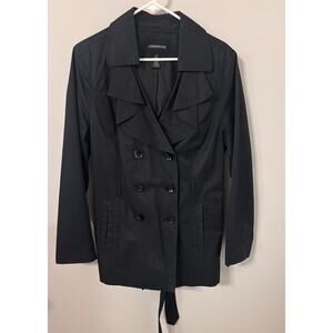 Vintage London Fog short trench black raincoat, size large